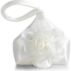 Clutch Purses For Women - Evening Bags Flower Satin Handbag Classy Wristlet